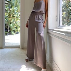 Babaton sleeveless, full length jumpsuit with a ribbed elastic waistband